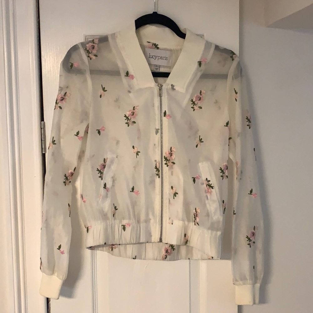 Lucy Paris sheer floral jacket small
